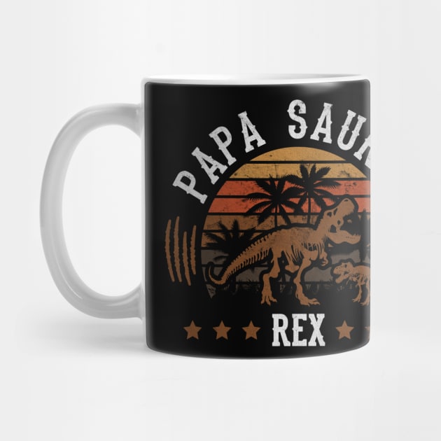 Papa Saurus Rex Dinosaur Father's Day by Print-Dinner